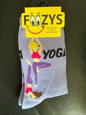 Foozys Women’s Lavender Yoga Crew Socks with Graphic Motif